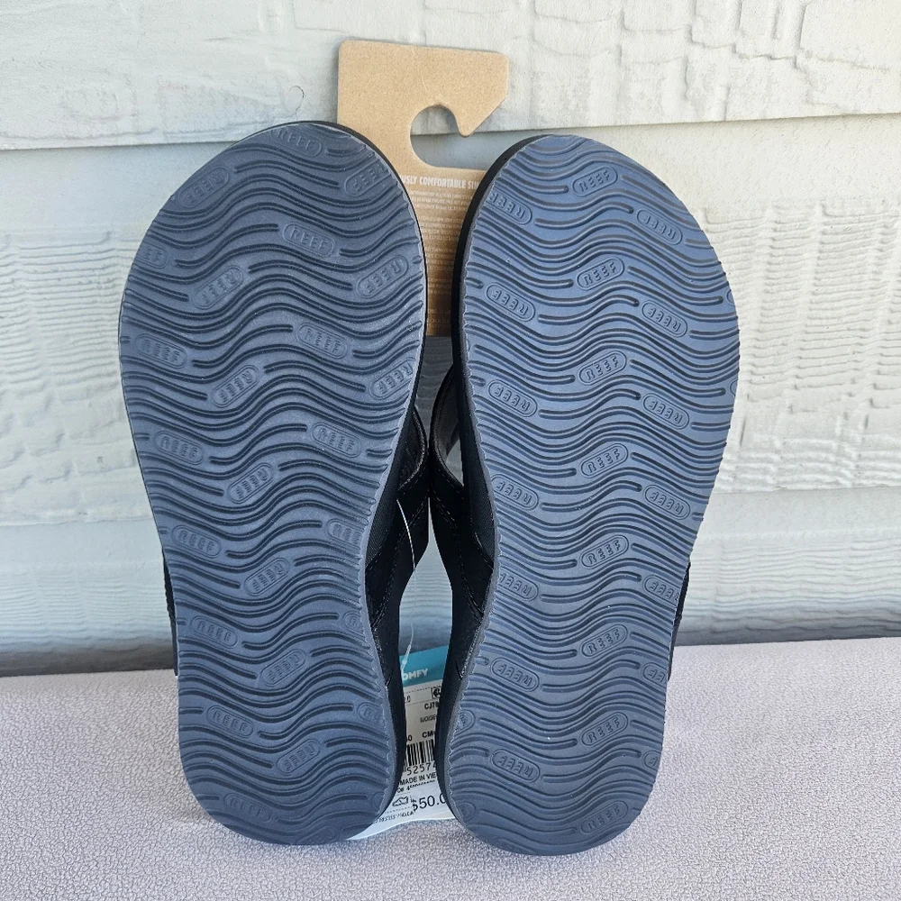 Reef Cushion Spring 2.0 Flip Flop Sandals Men SZ 8 Black Comfort Slip-On